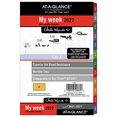 AT-A-GLANCE® Charles Wysocki Weekly/Monthly Planner Calendar Refill, Junior-Size, White, January To December 2022, CW81-285Y