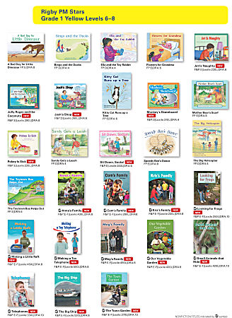 Rigby PM Stars Add-To Pack, Yellow Level 6-8, Grade 1, 1 Set Of 28 Titles