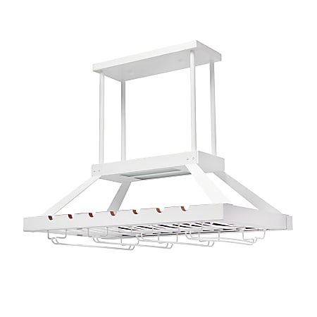 Elegant Designs 2-Light LED Overhead Wine Rack Lamp, White
