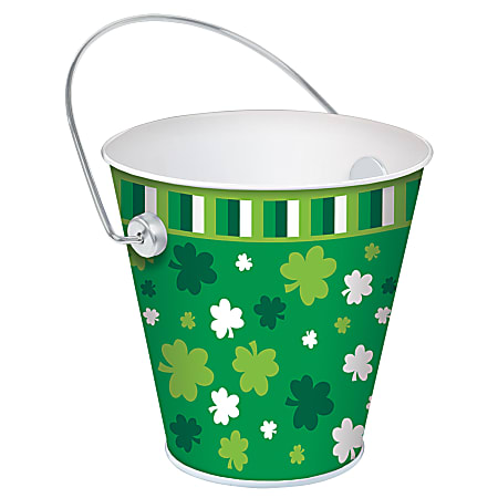 Amscan 430534 St. Patricks Day Metal Buckets 4 12 x 4 12 x 4 12 Green ...