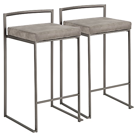 LumiSource Fuji Stacker Contemporary Counter Stools Stone Cowboy