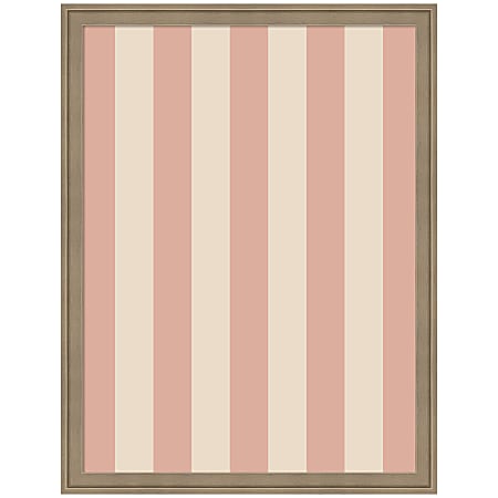 Kate and Laurel Framed Fabric Pinboard, 20 x 26,&amp;nbsp; Printed Linen Pattern, Florence Light Brown Frame