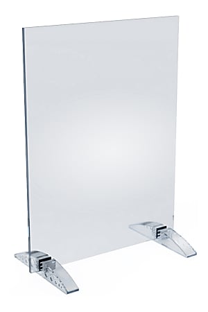 Azar Displays Dual-Stand Vertical/Horizontal Acrylic Sign Holders, 12"H x 9"W x 3-1/2"D, Clear, Pack Of 10 Holders