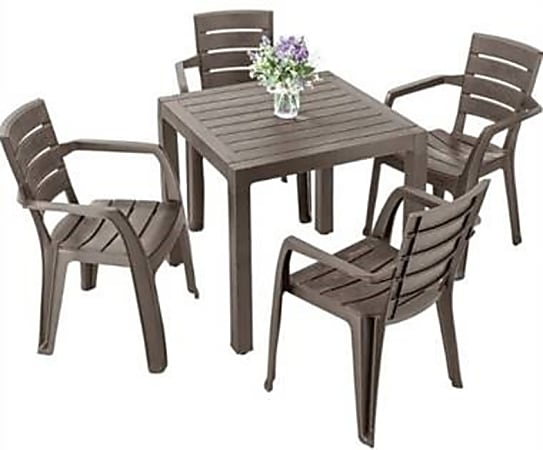 Inval Baru Collection 5-Piece Patio Set, Mocca