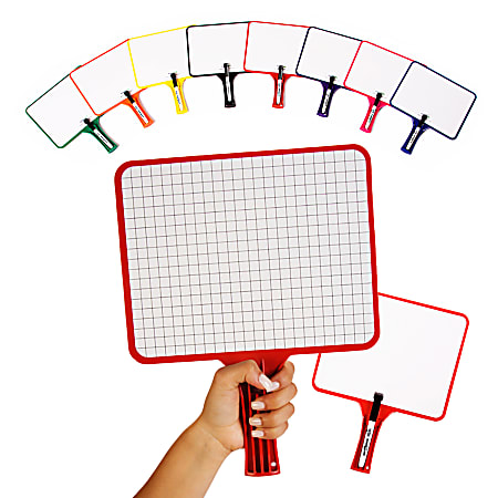 KleenSlate® Rectangular Dry-Erase Whiteboards, 7 1/2" x 9 1/2", Assorted Colors, Set Of 10