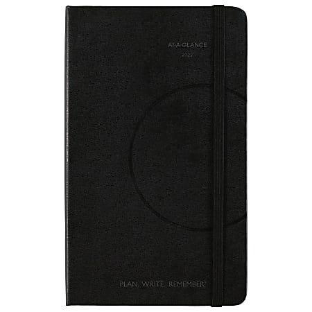 AT-A-GLANCE® Write. Plan. Remember. Weekly/Monthly Planner, 5” x 8-1/4”, Black, January To December 2022, 706D1005