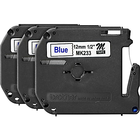 P-touch P-touch Nonlaminated M Series Tape Cartridge - 1/2"x 26 1/5" - Rectangle - Direct Thermal - White - Self-adhesive, Non-laminated - 3 / Bundle