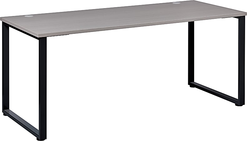 Hirsh 59"W Open Writing Desk, Gray Elm/Black