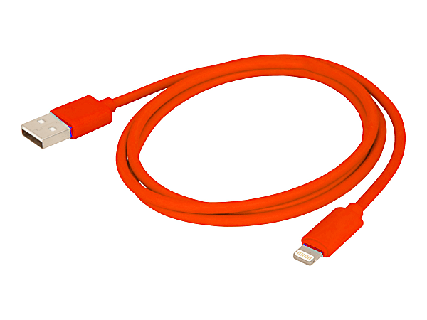 Urban Factory Cable USB to Lightning MFI certified - Red 1m - Lightning cable - Lightning male to USB male - 3.3 ft - red - for Apple iPad/iPhone/iPod (Lightning)
