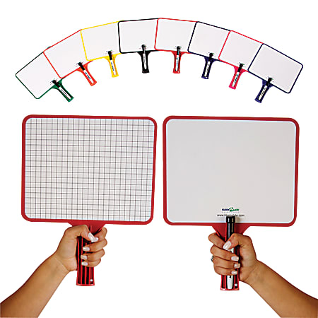 KleenSlate® Rectangular Blank/Graph Dry-Erase Whiteboard, 7 1/2" x 9 1/2", Set Of 32