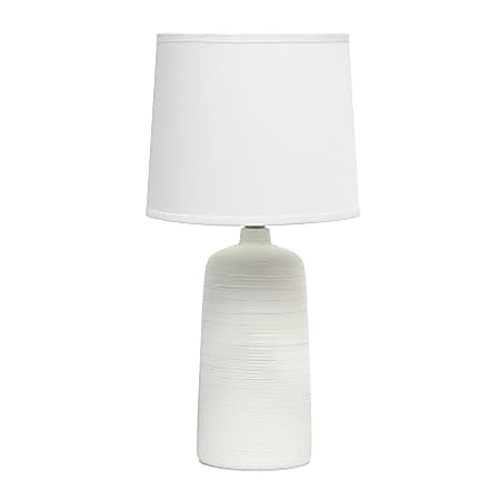 Simple Designs Textured Linear Ceramic Table Lamp, 15-3/4"H,