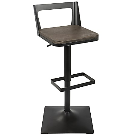 LumiSource Samurai Bar Stool, Black/Espresso