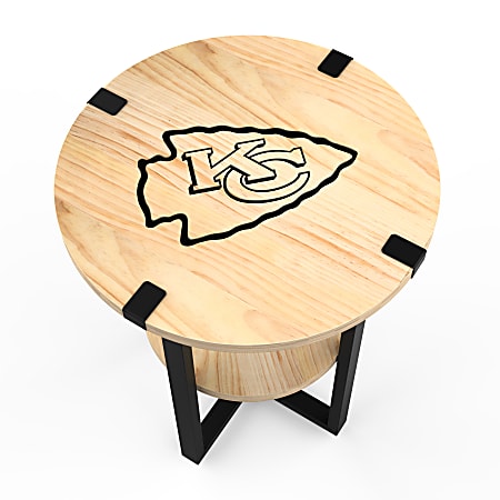 Imperial NFL Wood Round Side Table With Charger 22 H x 18 W x 18 D ...