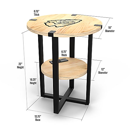 Imperial NFL Wood Round Side Table With Charger 22 H x 18 W x 18 D ...