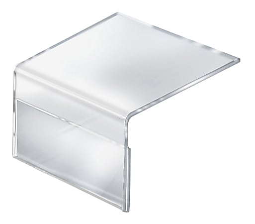 Azar Displays Acrylic Horizontal Shelf Sign Holders, 4"H x 6"W x 8"D, Clear, Pack Of 10 Holders