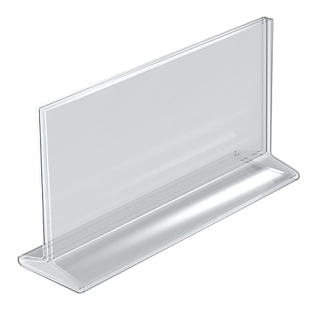 Azar Displays Acrylic Horizontal 2-Sided Sign Holders, 5-1/2"H x 8-1/2"W x 3"D, Clear, Pack Of 10 Holders