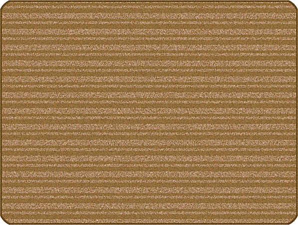 Carpets for Kids® KIDSoft™ Subtle Stripes Tonal Solid Rug, 4’ x 6', Brown/Tan