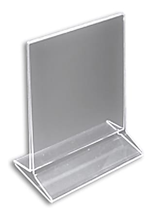 Azar Displays Acrylic Vertical Top-Load Sign Holders, 7"H x 5-1/2"W x 3"D, Clear, Pack Of 10 Holders