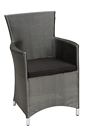 Cosco Outdoor Dining Chair With Cushion, Platinum/Black, Set Of 2