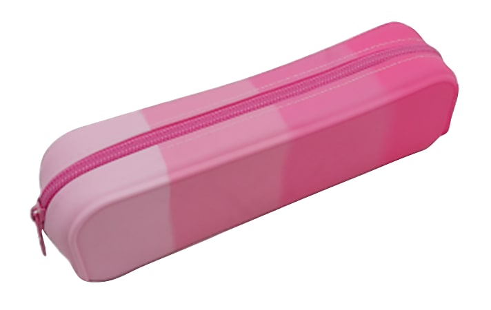 Office Depot® Silicone Pencil Pouch, 2-3/8" x 7-7/8", Ombre Pink