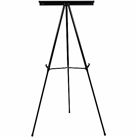 MasterVision 3-leg Display Easel - 45 lb Load Capacity - 69" Height x 28.5" Width x 34" Depth - Metal, Aluminum, Plastic, Rubber - Black