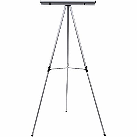 MasterVision Heavy Duty Display Easel, 45 lb Load Capacity, 69"H x 28.50"W x 34"D, Metal, Aluminum, Plastic, Rubber, Silver