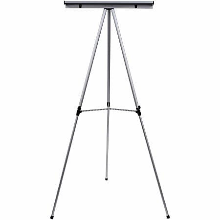 MasterVision Heavy Duty Display Easel - 45 lb Load Capacity - 69" Height x 28.5" Width x 34" Depth - Metal, Aluminum, Plastic, Rubber - Silver