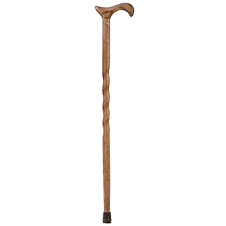 Brazos Walking Sticks™ Twisted Oak Walking Cane With Derby Handle, 34", Brown