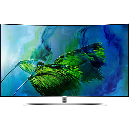 Samsung Q8C QN75Q8CAMF 75" Curved Screen Smart LED-LCD TV - 4K UHDTV - Sterling Silver, Brushed Metal - Edge LED Backlight - DTS Premium Sound 5.1, Dolby Digital Plus