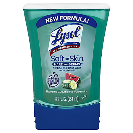 Lysol® No-Touch Antibacterial Liquid Hand Soap, Cucumber Splash Scent, 8.5 Oz Bottle