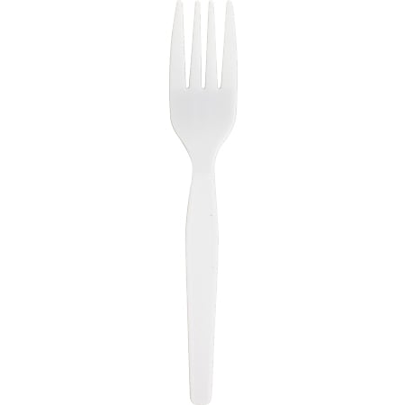 Genuine Joe Heavyweight White Plastic Forks - 100 / Box - 40/Carton - Disposable - White Genuine Joe Heavyweight White Plastic Forks - 100 / Box - 40/Carton - Disposable - White
