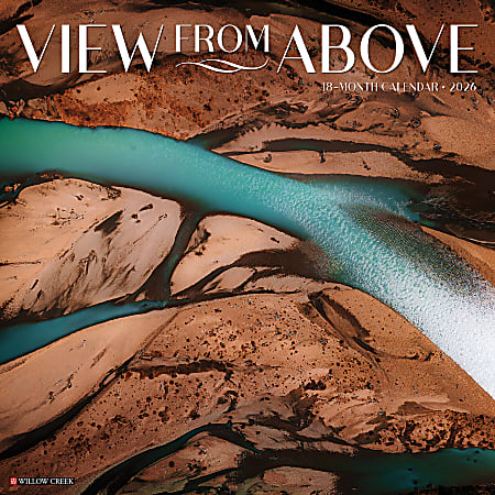 2026 Willow Creek Press Scenic Monthly Wall Calendar, 12" x 12", View From Above, January To December, 56226