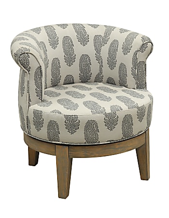 Coast to Coast Barrel Swivel Accent Chair, Gray Paisley