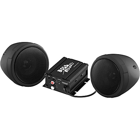BOSS AUDIO MCBK420B Black 600 watt Motorcycle/ATV Sound System with Bluetooth Audio Streaming, One pair of 3" Weather Proof Speakers, Aux Input and Volume Control