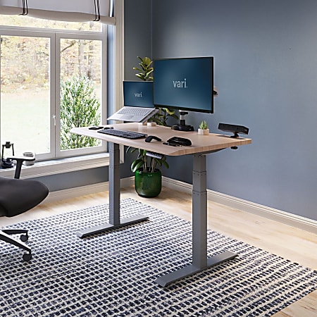 VARI Electric Standing Desk With ComfortEdge, 48"W, Lightwood