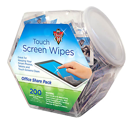 Dust-Off Antistatic Monitor Wipes, Pack Of 200