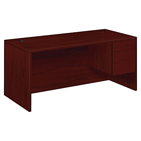 HON® 10500 66"W Workstation Computer Desk With Left Return, Mahogany