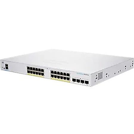 Cisco 250 CBS250-24P-4G Ethernet Switch - 24 Ports - Manageable - 2 Layer Supported - Modular - 4 SFP Slots - 239.70 W Power Consumption - 195 W PoE Budget - Optical Fiber, Twisted Pair - PoE Ports - Rack-mountable - Lifetime Limited Warranty