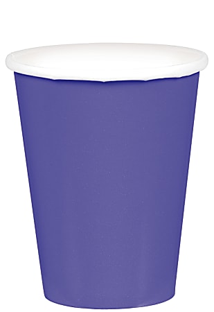 Amscan 68015 Solid Paper Cups, 9 Oz, Purple,