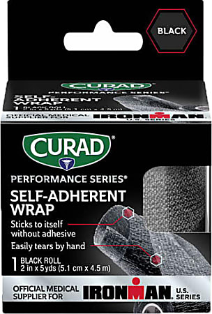CURAD® IRONMAN Performance Series Self-Adherent Wrap, Black, 2" x 5 Yards, Pack Of 24 Boxes
