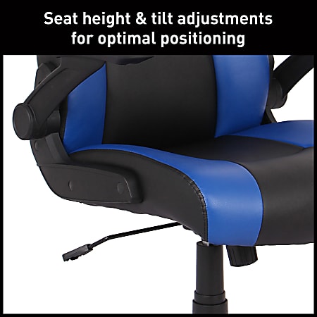 RS Gaming RGX Faux Leather High Back Gaming Office Chair BlackBlue