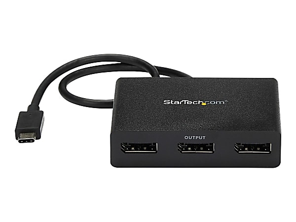 StarTech.com 3-Port USB-C to DisplayPort MST Hub - 4K 30Hz - DisplayPort MST Hub for USB-C Windows Devices - Thunderbolt 3 Compatible - Increase your productivity by connecting three displays to your USB-C device with the USB-C to DisplayPort MST hub