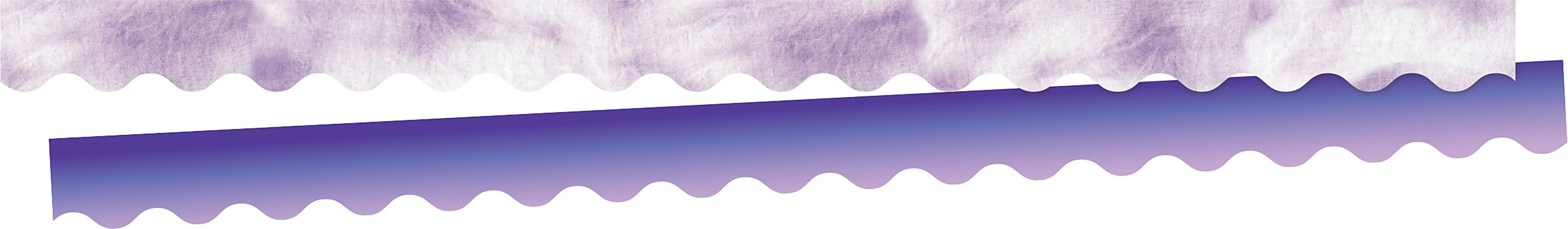 Barker Creek Double-Sided Scalloped Edge Borders, 2-1/4" x 36, Purple Tie-Dye And Ombré, Pack Of 13 Borders