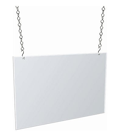 Azar Displays Horizontal Hanging Poster Frame, 11" x 17", Clear