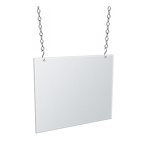 Azar Displays Horizontal Hanging Poster Frames, 11" x 14", Clear, Pack Of 4 Frames