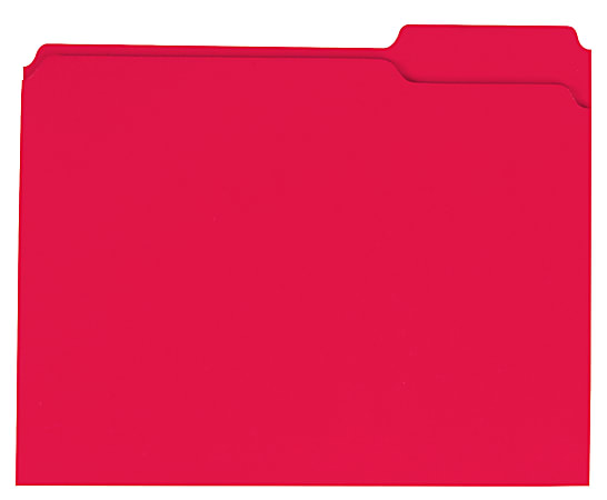 Office Depot® Color File Folders, Letter Size (8-1/2" x 11"), 3/4" Expansion, Red, Box Of 100