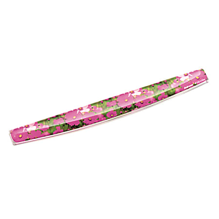 Fellowes&reg; Photo Gel Keyboard Wrist Rest with Microban&reg; Protection, Pink Flowers
