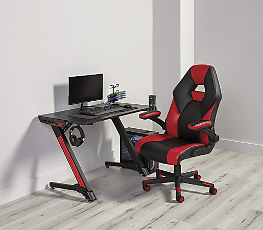 RS Gaming RGX Faux Leather High Back Gaming Office Chair BlackRed BIFMA Compliant Office Depot