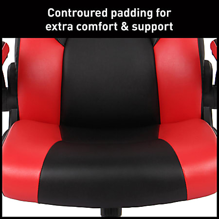 RS Gaming RGX Faux Leather High Back Gaming Office Chair BlackRed