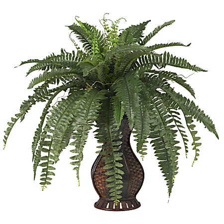 Nearly Natural 28"H Silk Boston Fern With Urn